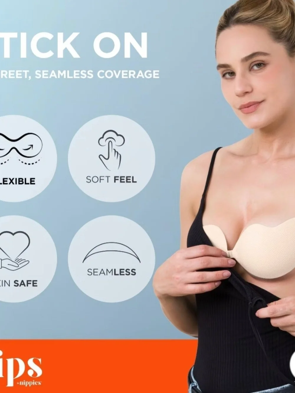 Flex Bra Sticky Backless Strapless Bra - Cream